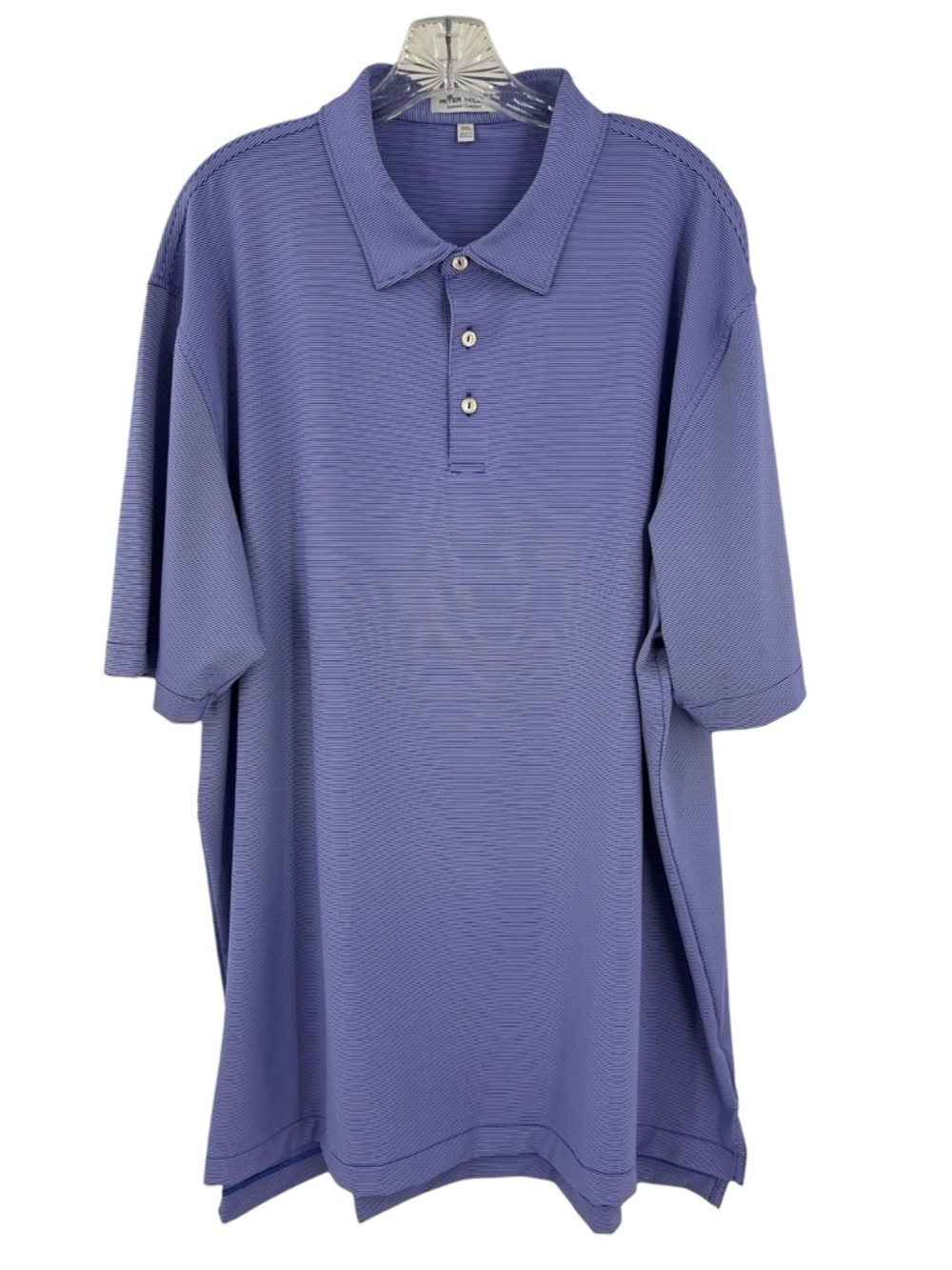 Peter Millar "Summer Comfort golf polo purple micro-striped performance jersey L